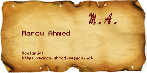 Marcu Ahmed névjegykártya
